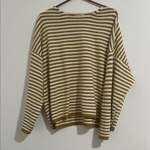 CJLA Striped Women's Knit Sweater - Yellow and White